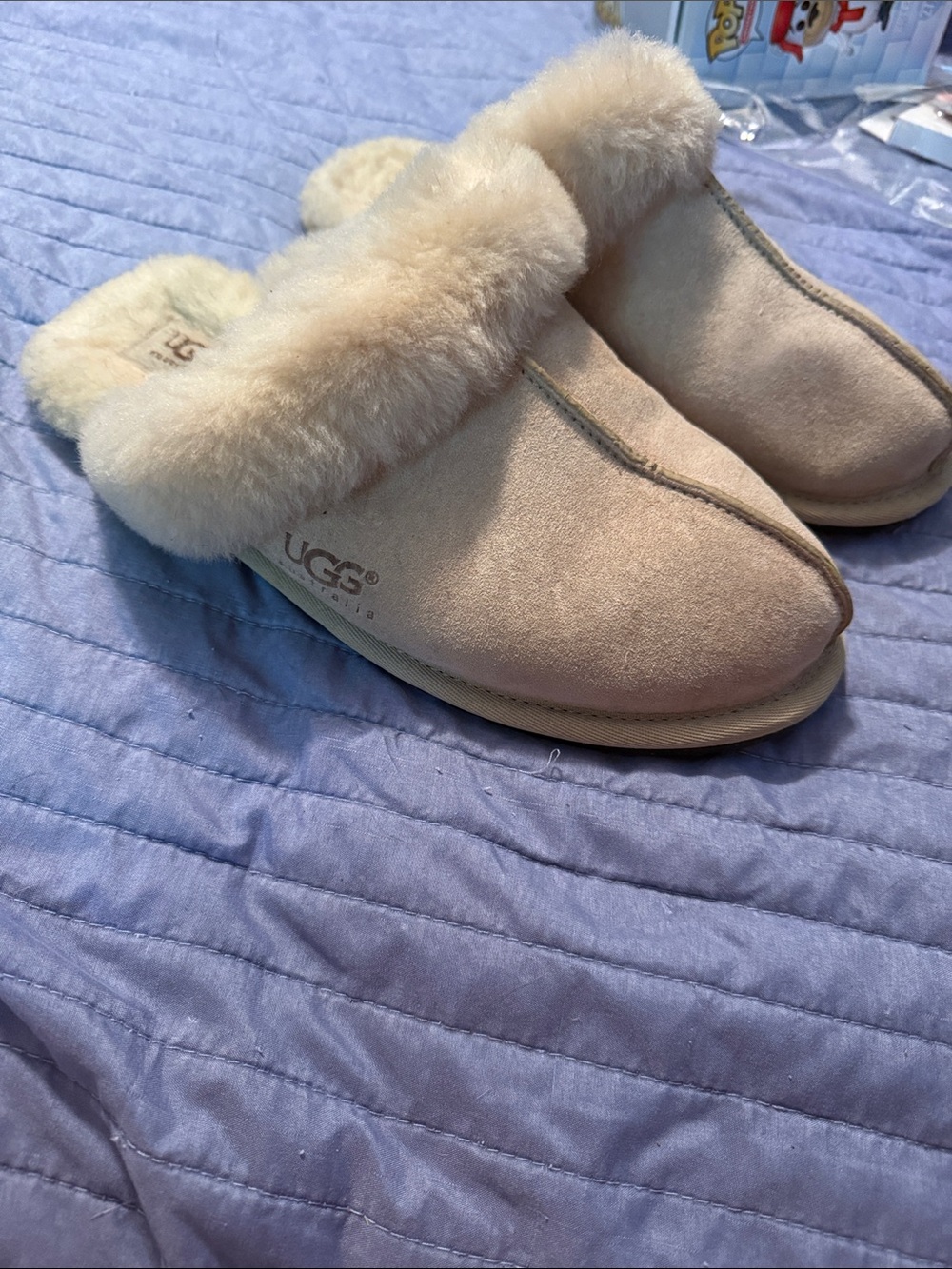 UGG Women’s Cream Suede Shearling Mule Slippers